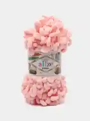 Красный пряжа Alize Puffy, петельки большие, микрополиэстер, 100 г, 9 м