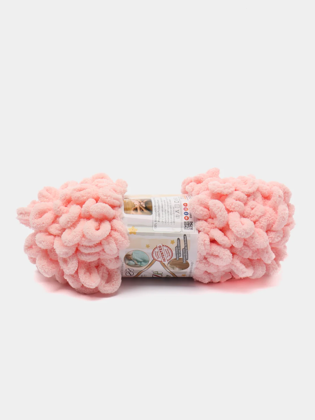 Красный пряжа Alize Puffy, петельки большие, микрополиэстер, 100 г, 9 м