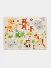 Фиолетовый пазлы-вкладыши деревянные / Рамка вкладыш для малышей Монтессори, 30*22 см