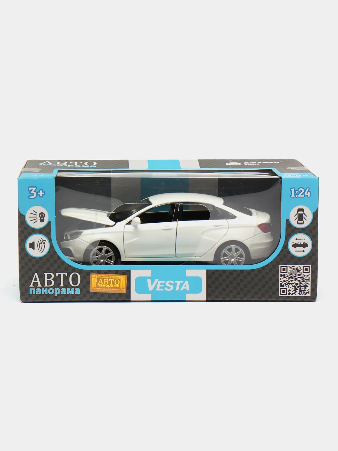 Машинка металлическая , инерционная LADA VESTA, масштаб 1:24, свет, звук 24,5 см