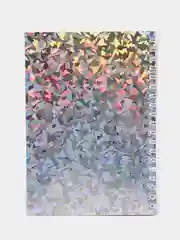 Серебряный блокнот на спирали, с ручкой, 38 листов, 200791727