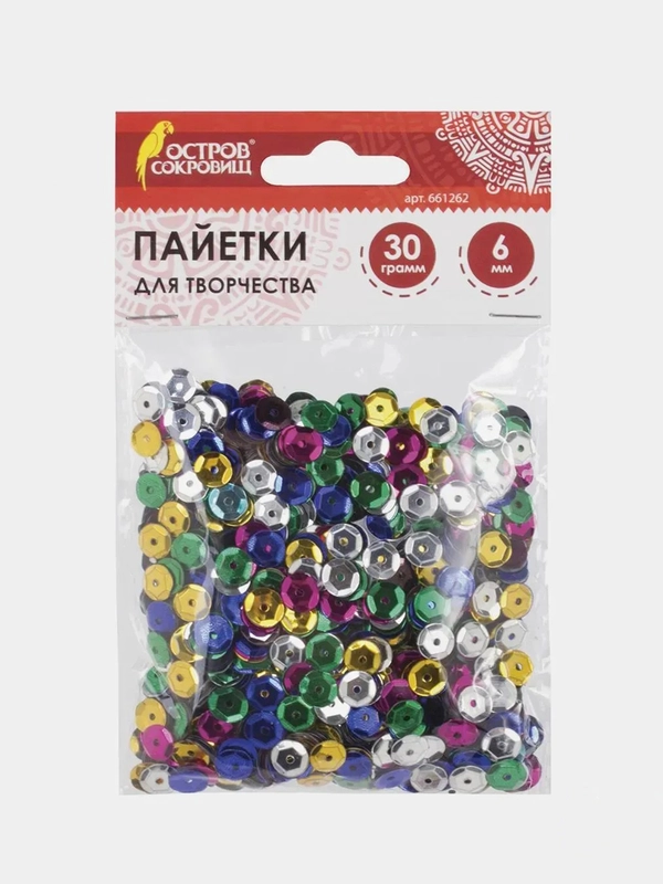 Пайетки для творчества "Классика", ассорти, 6 мм