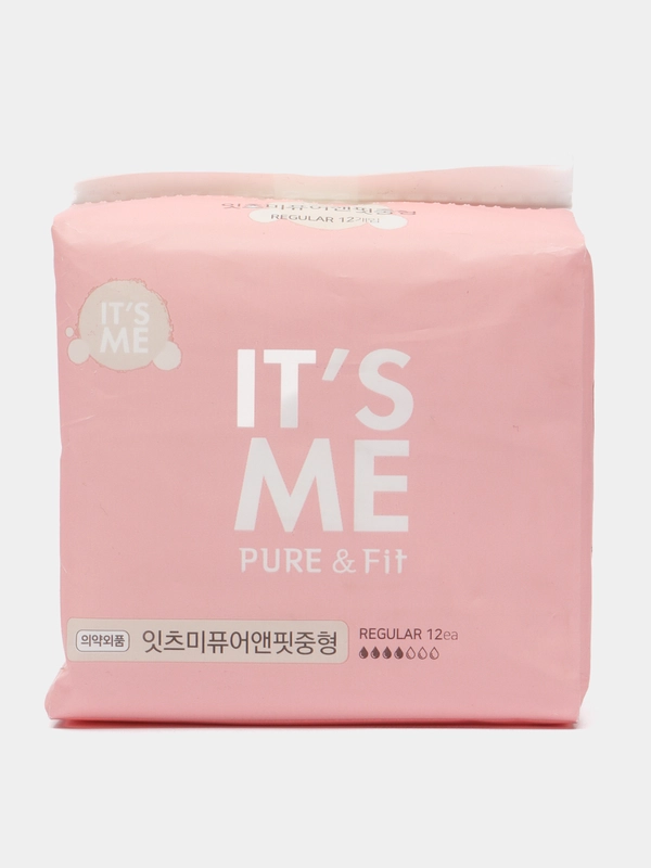 Прокладки женские гигиенические It's Me Pure & Fit, с крылышками, 3 капли, 12 штук