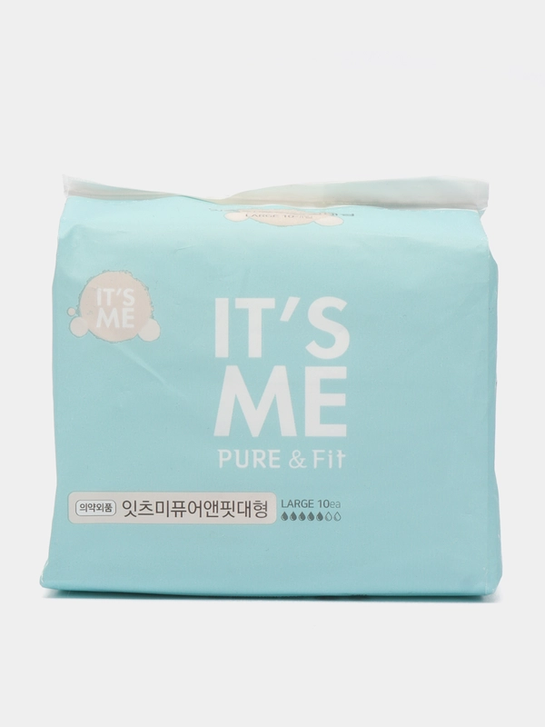 Прокладки гигиенические с крылышками Its Me Pure & Fit pads large, 4 капли, 10 штук