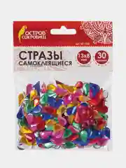Стразы самоклеящиеся "Капля", 13х8 мм, 5 цветов
