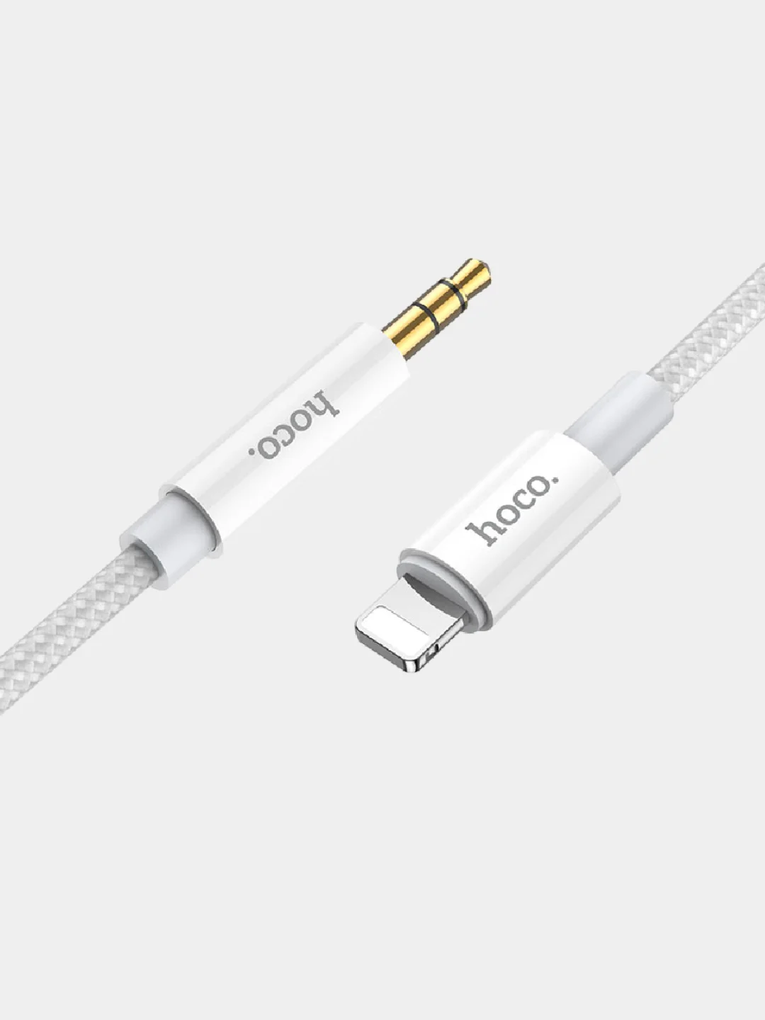 Серый аудиокабель HOCO UPA19, 3.5 мм, AUX, Lightning, 1 м