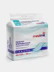 Пеленка впитывающая одноразовая MEDMIL "Оптима", 60х120 сантиметров, по 25 штук