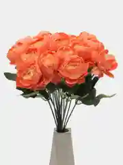 Оранжевый искусственные цветы, пионы, букет, 18 голов