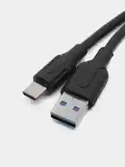 Черный кабель type c - usb для зарядки устройств и передачи данных