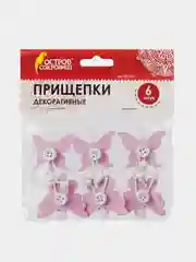Прищепки декоративные "Бабочки", 6 штук, 3,5 см, ассорти, "Остров сокровищ", 661291