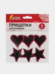 Прищепки декоративные "Дощечки для рисования мелом", 6 штук, 3,5 см, ассорти