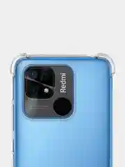 Прозрачный противоударный чехол BROSCORP для Xiaomi Redmi 10C силиконовый с усиленными углами