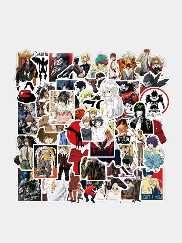 Стикеры аниме Тетрадь Смерти, 50 шт (наклейки Death Note)