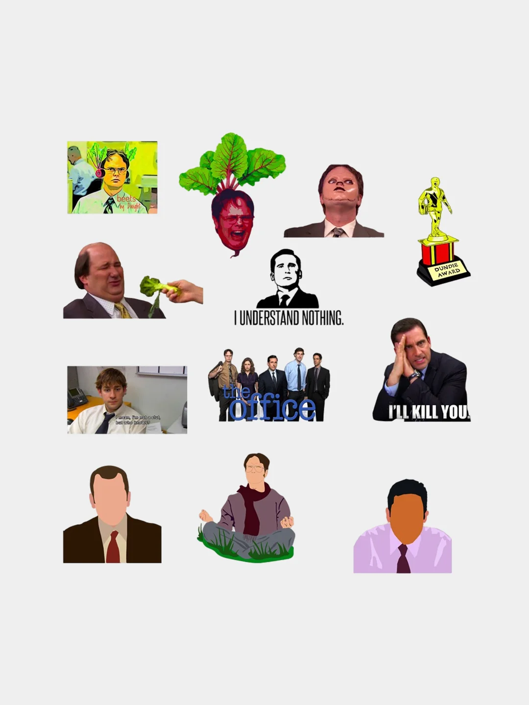 Наклейки-стикеры по мотивам сериала "Офис" (The Office), 50 штук