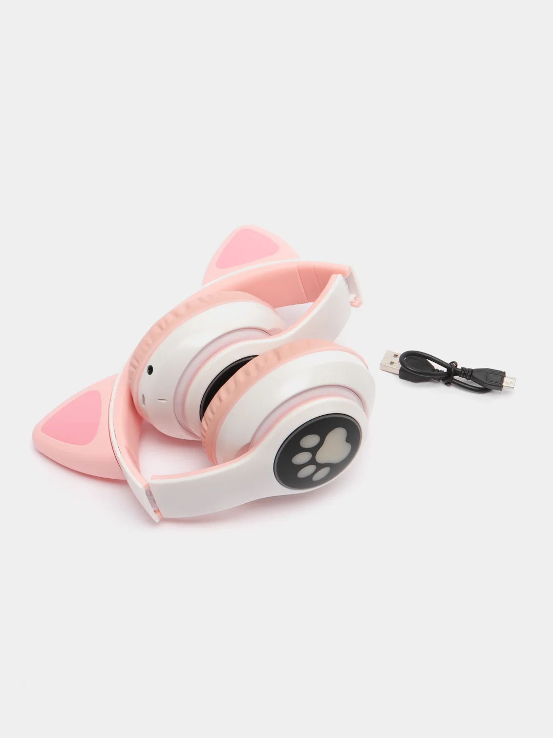Бирюзовый наушники беспроводные, детские, VZV-28M Cat Ear, с кошачьими ушками, светящиеся