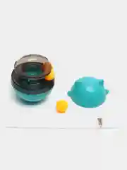 Бирюзовый игрушка-неваляшка для кошек, с отсеком для корма