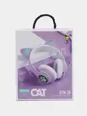 Сиреневый наушники беспроводные, детские, VZV-28M Cat Ear, с кошачьими ушками, светящиеся