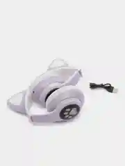 Сиреневый наушники беспроводные, детские, VZV-28M Cat Ear, с кошачьими ушками, светящиеся