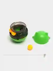 Зеленый игрушка-неваляшка для кошек, с отсеком для корма