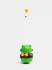 Зеленый игрушка-неваляшка для кошек, с отсеком для корма
