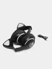 Черный наушники беспроводные, детские, VZV-28M Cat Ear, с кошачьими ушками, светящиеся