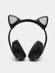 Черный наушники беспроводные, детские, VZV-28M Cat Ear, с кошачьими ушками, светящиеся