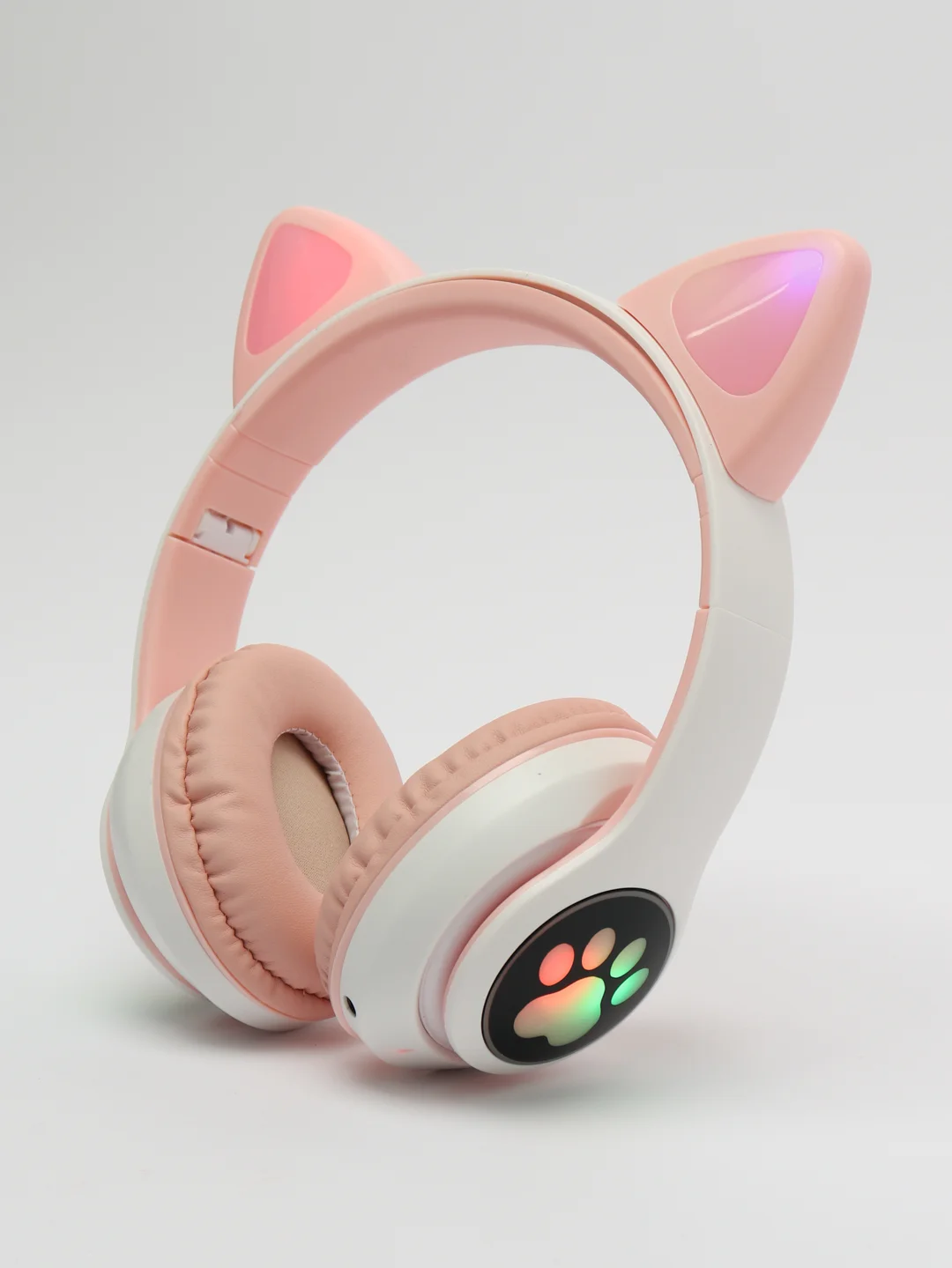 Бирюзовый наушники беспроводные, детские, VZV-28M Cat Ear, с кошачьими ушками, светящиеся