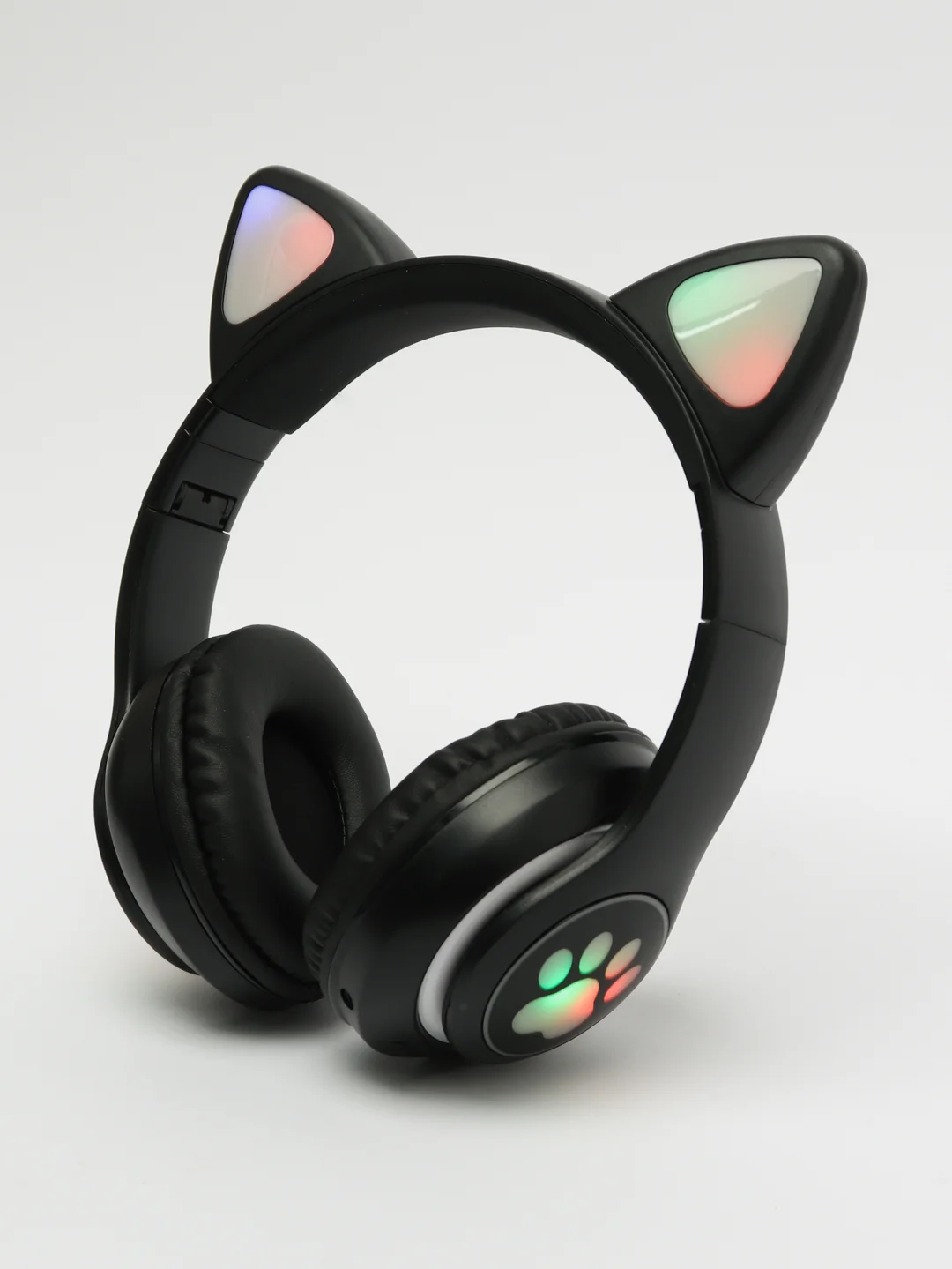 Черный наушники беспроводные, детские, VZV-28M Cat Ear, с кошачьими ушками, светящиеся