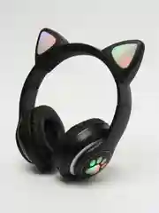 Черный наушники беспроводные, детские, VZV-28M Cat Ear, с кошачьими ушками, светящиеся
