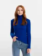 Синий водолазка женская, с горлом