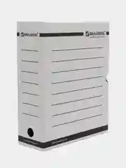 Короб архивный с клапаном А4 (260х325 мм), 100 мм, плотный БЕЛЫЙ, BRAUBERG, 124848