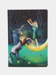 Тетрадь A5 (147х210мм) 40л сшивка клетка SoftTouch фольга, FAIRY TALE, BRAUBERG, 403788