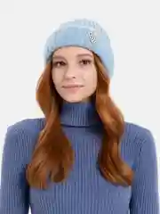 Голубой шапка женская с отворотом "Ариелла"