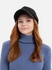 Черный меховая кепка бейсболка унисекс