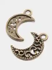 Бронзовый подвеска металлическая "Месяц", 2 шт