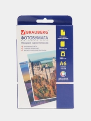 Фотобумага для струйной печати, 10 х 15 см, 260 г/м2, 50 листов, BRAUBERG