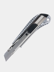 Нож канцелярский 18 мм BRAUBERG "Metallic", металлический корпус (рифленый)