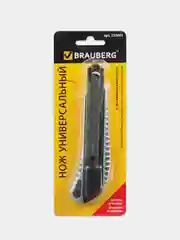 Нож канцелярский 18 мм BRAUBERG "Metallic", металлический корпус (рифленый)