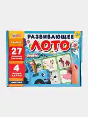 Зеленый детское развивающее лото "Синий трактор", "МиМиМишки", 27 карточек-половинок