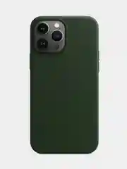Тёмно-зелёный кожаный клип-кейс Apple Leather для iPhone 13 Pro Max (чехол-накладка)