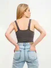 Угольный топ женский спортивный