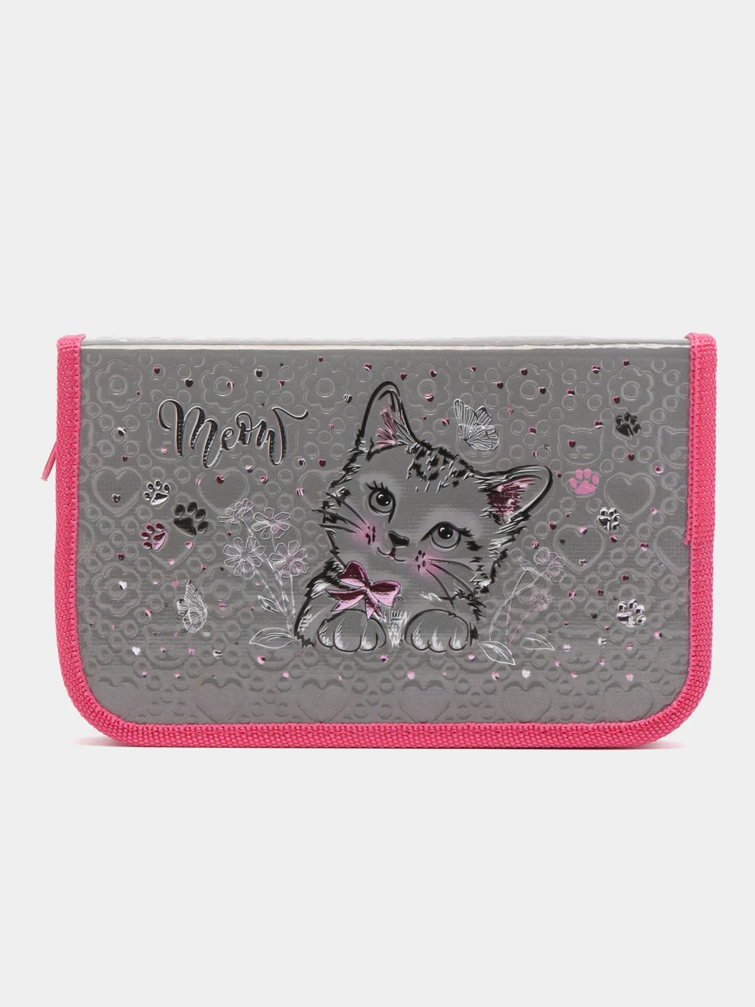 Пенал ЮНЛАНДИЯ, 1 отделение, металлизированный картон, конгрев, 19х11 см, Meow, 271103