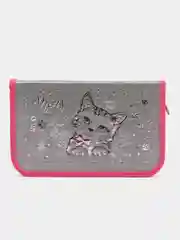 Пенал ЮНЛАНДИЯ, 1 отделение, металлизированный картон, конгрев, 19х11 см, Meow, 271103