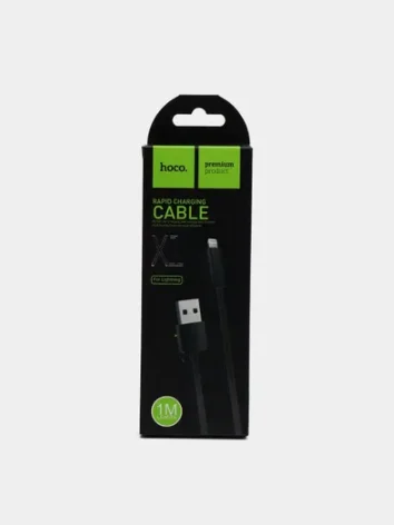 Черный кабель зарядный Hoco X1, Type-C, Micro-USB, Lightning (для iPhone и Android)