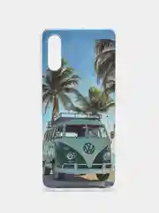Небесно-голубой чехол Samsung Galaxy A02, Самсунг Галакси А02 силиконовый, с рисунком