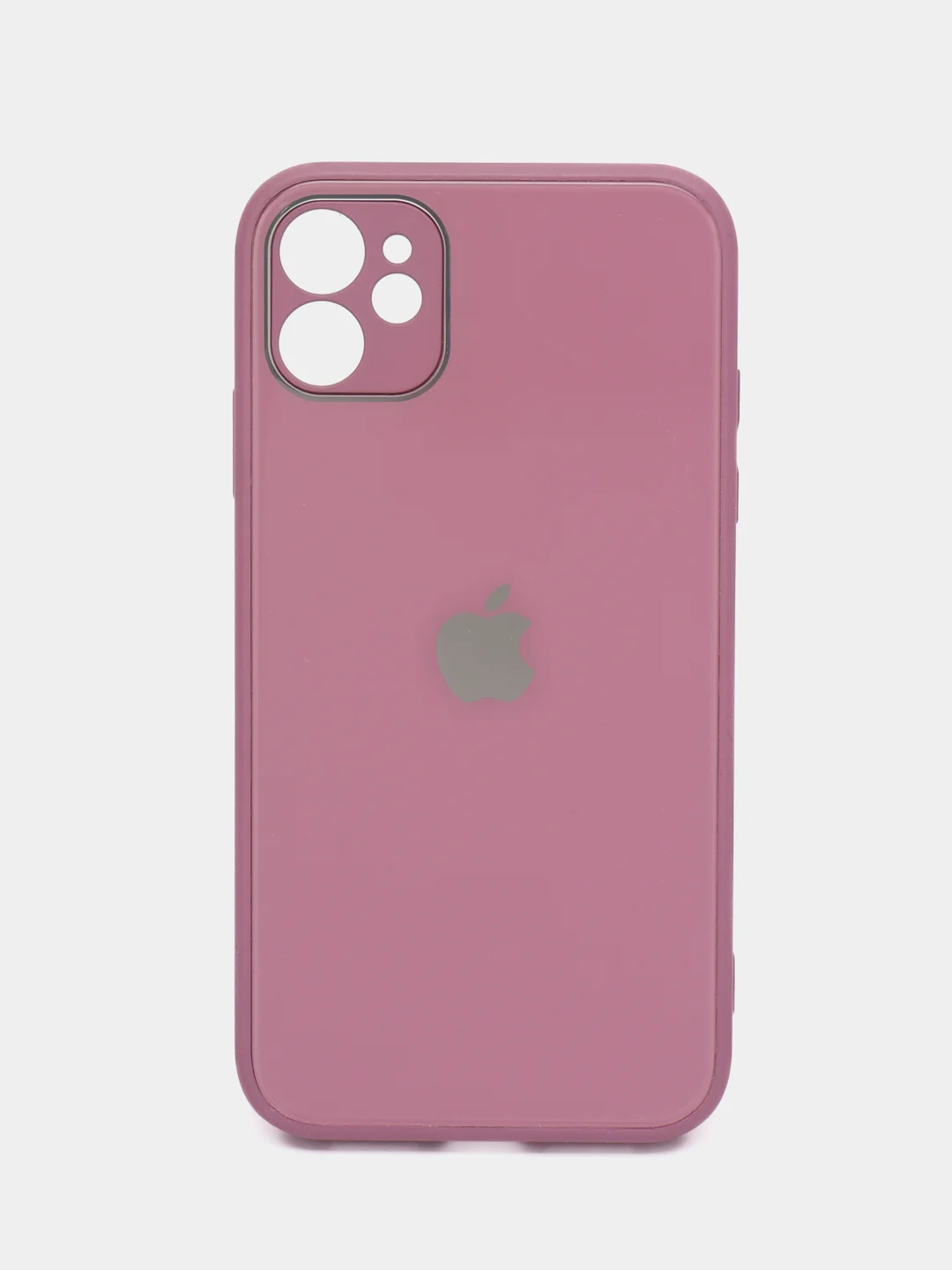 Розовый силиконовый чехол для iPhone 11, со стеклянной панелью и защитой для камеры