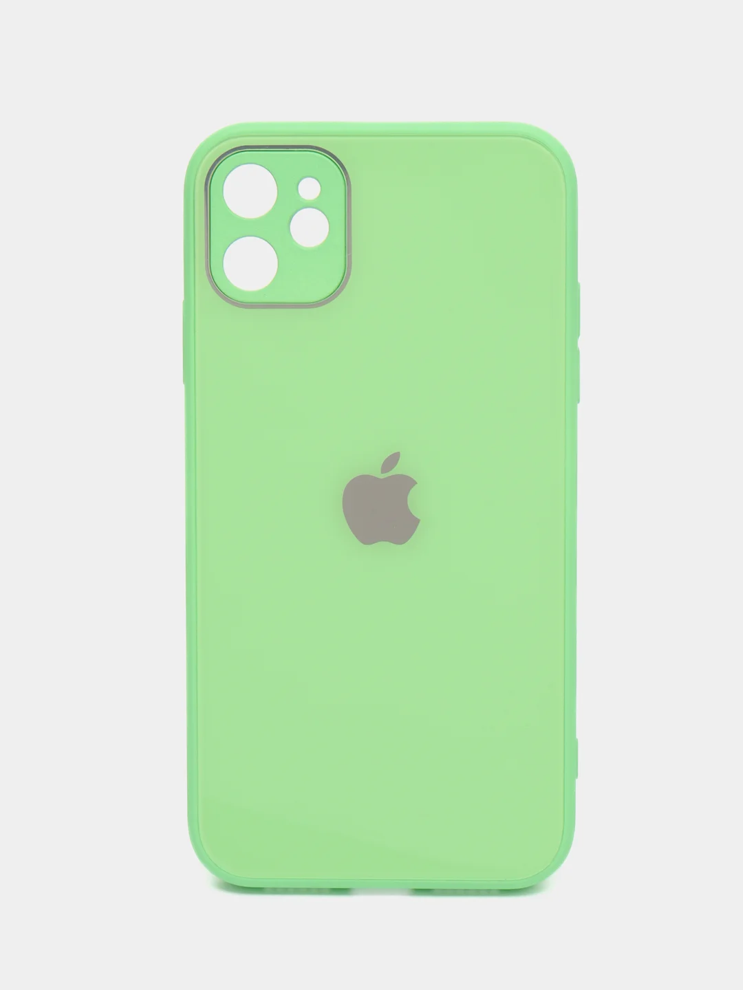 Лайм силиконовый чехол для iPhone 11, со стеклянной панелью и защитой для камеры