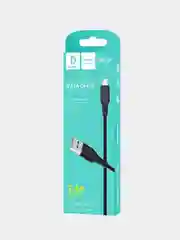 Черный дата-кабель Denmen D06V Micro-USB, 1 метр, 2.4A, быстрая зарядка микро для Android, черный
