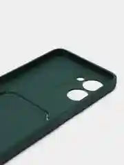 Зеленый чехол для Realme C33 (Реалми С33), с карманом для карт, прозрачный