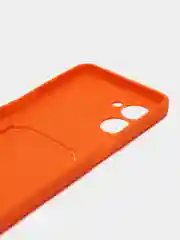 Оранжевый чехол для Realme C33 (Реалми С33), с карманом для карт, прозрачный